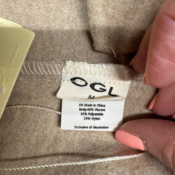 NWT | OGL | Wool-like Flared Midi Skirt | Heather Beige | Medium - Picture 8 of 12